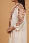 Debyani + Co_Ivory Silk Embroidered V Neck Kurta And Salwar Set _at_Aza_Fashions