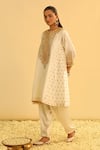 Buy_Sheetal Batra_Ivory Kurta Silk Chanderi Embroidered Kundan Arisana Kalidar And Salwar Set _Online_at_Aza_Fashions