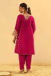 Shop_Sheetal Batra_Pink Kurta Silk Chanderi Embroidered Kundan Falisha Kalidar And Salwar Set _at_Aza_Fashions