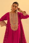 Shop_Sheetal Batra_Pink Kurta Silk Chanderi Embroidered Kundan Falisha Kalidar And Salwar Set _Online_at_Aza_Fashions