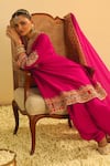 Sheetal Batra_Pink Kurta Silk Chanderi Embroidered Kundan Round Rayna Salwar Set _at_Aza_Fashions