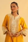 Sheetal Batra_Yellow Kurta Silk Chanderi Embroidered Kundan Arisana Kalidar And Salwar Set _Online_at_Aza_Fashions