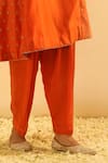 Shop_Sheetal Batra_Orange Kurta Silk Chanderi Embroidered Kundan Closed Falisha And Salwar Set _Online_at_Aza_Fashions