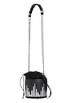 Kaeros_Black Linear Panels Bucket Bag _Online_at_Aza_Fashions