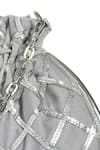 Buy_Kaeros_Silver Criss Cross Leather Potli Bag _Online_at_Aza_Fashions