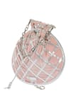 Buy_Kaeros_Pink Trellis Leather Potli Bag_Online_at_Aza_Fashions