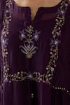 Shop_TATWA_Purple Handloom Chanderi Silk Embroidery Mughal Butta Pintuck Kurta And Pant Set _Online_at_Aza_Fashions