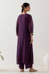 Shop_TATWA_Purple Silk Organza Embroidered Sequins Stardust Zardosi Yoke Kurta With Pant _at_Aza_Fashions