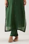 TATWA_Green Silk Organza Hand Embroidered Resham Notched Kurta Pant Set _Online_at_Aza_Fashions