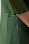 Buy_TATWA_Green Silk Organza Hand Embroidered Resham Notched Kurta Pant Set 