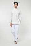 Buy_Rng Safawala_Cream Cotton Printed Floral Short Kurta Set _at_Aza_Fashions