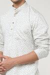 Rng Safawala_Cream Cotton Printed Floral Short Kurta Set _at_Aza_Fashions
