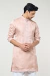 Shop_RNG Safawala_Pink Cotton Silk Embroidery Thread Floral Kurta Set _Online_at_Aza_Fashions