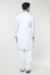 Shop_RNG Safawala_White Cotton Silk Embroidery Thread Floral Placket Kurta Set _at_Aza_Fashions