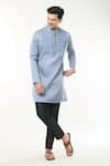 Buy_RNG Safawala_Grey Modal Silk Plain Pintuck Kurta Set _Online_at_Aza_Fashions