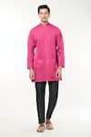 Buy_RNG Safawala_Fuchsia Modal Silk Plain Pintuck Kurta And Pant Set _Online_at_Aza_Fashions