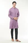 Shop_RNG Safawala_Purple Modal Silk Plain Pintuck Straight Kurta Set _Online_at_Aza_Fashions