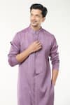 RNG Safawala_Purple Modal Silk Plain Pintuck Straight Kurta Set _at_Aza_Fashions