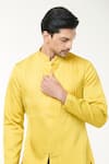 RNG Safawala_Yellow Modal Silk Plain Pintuck Straight Kurta And Pant Set _at_Aza_Fashions