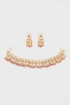 Buy Zevar By Geeta Pink Pearls, Stones Quad Bloom Kundan Polki Embellished Choker Set at Aza Fashions Buy_Zevar By Geeta_Pink Pearls, Stones Quad Bloom Kundan Polki Embellished Choker Set _at_Aza_Fashions