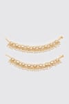 Buy_Zevar by Geeta_Gold Plated Kundan Quad Floret Polki Anklets _at_Aza_Fashions