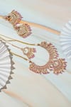 Shop_Zevar by Geeta_Pink Kundan Floral Studded Necklace Set _at_Aza_Fashions