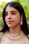 Buy_Zevar By Geeta_Gold Plated Pearls, Piping, Stones Layered Kundan Polki Studded Necklace Set _at_Aza_Fashions