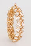 Shop_Zevar By Geeta_Gold Plated Imitation Diamonds Moissanite Studded Bangles-Set of 2 _at_Aza_Fashions