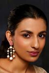 Buy_Zevar By Geeta_Pink Stones, Diamonds Studded Earrings _at_Aza_Fashions