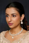 Zevar By Geeta_Gold Plated Diamonds, Stones Moissanite Polki Embellished Pendant Choker Set _Online_at_Aza_Fashions