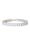 Buy_Zevar by Geeta_White Faux Diamond Embellished Bracelet _at_Aza_Fashions