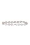 Shop_Zevar by Geeta_White Faux Diamond Embellished Bracelet _at_Aza_Fashions