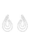 Shop_Zevar by Geeta_White Faux Diamonds Embellished Hoops _at_Aza_Fashions