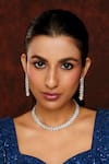 Buy_ZEVAR BY GEETA_White Diamond Embellished Necklace Set _at_Aza_Fashions