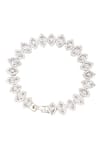 Buy_ZEVAR BY GEETA_White Diamond Embellished Cutwork Bracelet _at_Aza_Fashions