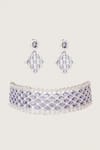 Shop_Zevar by Geeta_Purple Diamond Jaal Cutwork Choker Set _at_Aza_Fashions