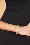 Rahul Mishra_Gold Plated Gilded Koi Fish Oval Bangle _Online_at_Aza_Fashions