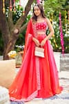 Buy Swish By Dolcy And Simran Red Viscose, Organza Sequins, Tassels, Rosewood Ombre Embroidered Lehenga Set at Aza Fashions Buy_Swish By Dolcy And Simran_Red Viscose, Organza Sequins, Tassels, Rosewood Ombre Embroidered Lehenga Set _at_Aza_Fashions