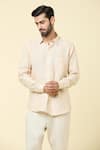 Buy_Arihant Rai Sinha_Beige Linen Plain Shirt _Online_at_Aza_Fashions