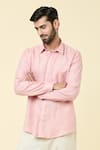 Buy_Arihant Rai Sinha_Pink Linen Plain Shirt _Online_at_Aza_Fashions