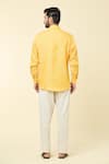 Shop_Arihant Rai Sinha_Yellow Linen Plain Full Sleeve Shirt _at_Aza_Fashions