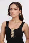 Buy_Rahul Mishra_Gold Plated Gilded Jelly Fish Long Carved Pendant Necklace _at_Aza_Fashions