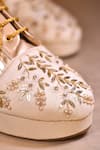 Buy_AROUND ALWAYS_Gold Sequin Aries Floral Embroidered Sneakers _Online_at_Aza_Fashions