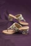 Shop_AROUND ALWAYS_Purple Pearl Cira Embroidered Heels _at_Aza_Fashions