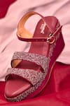 AROUND ALWAYS_Maroon Waterfall Embroidery Garnet Heels _Online_at_Aza_Fashions