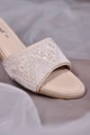 AROUND ALWAYS_Ivory Pearl Kloe And Cutdana Embroidered Heels _Online_at_Aza_Fashions