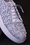 Buy_AROUND ALWAYS_Silver Pearl Liza Embroidered Sneakers _Online_at_Aza_Fashions