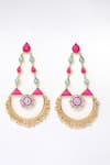 Shop_BAUBLE BAZAAR_Sky Blue Thread Embroidered Bali Drop Earrings _at_Aza_Fashions