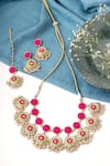 Buy_BAUBLE BAZAAR_Multi Color Silk Thread Azure Lotus Necklace Set _at_Aza_Fashions