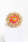 BAUBLE BAZAAR_Multi Color Silk Thread Sun Flower Ring _Online_at_Aza_Fashions